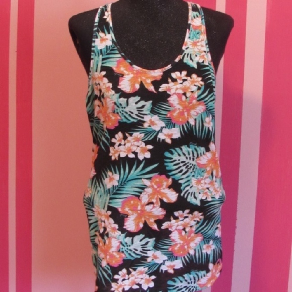 PINK : Tropical Racer-back Tank